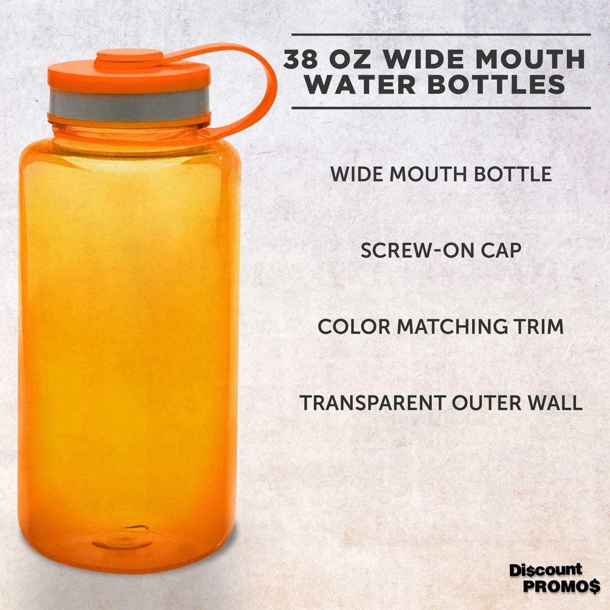 Plastic Sports Water Bottles with Flip Lid 38 oz. Set of 10 F2811