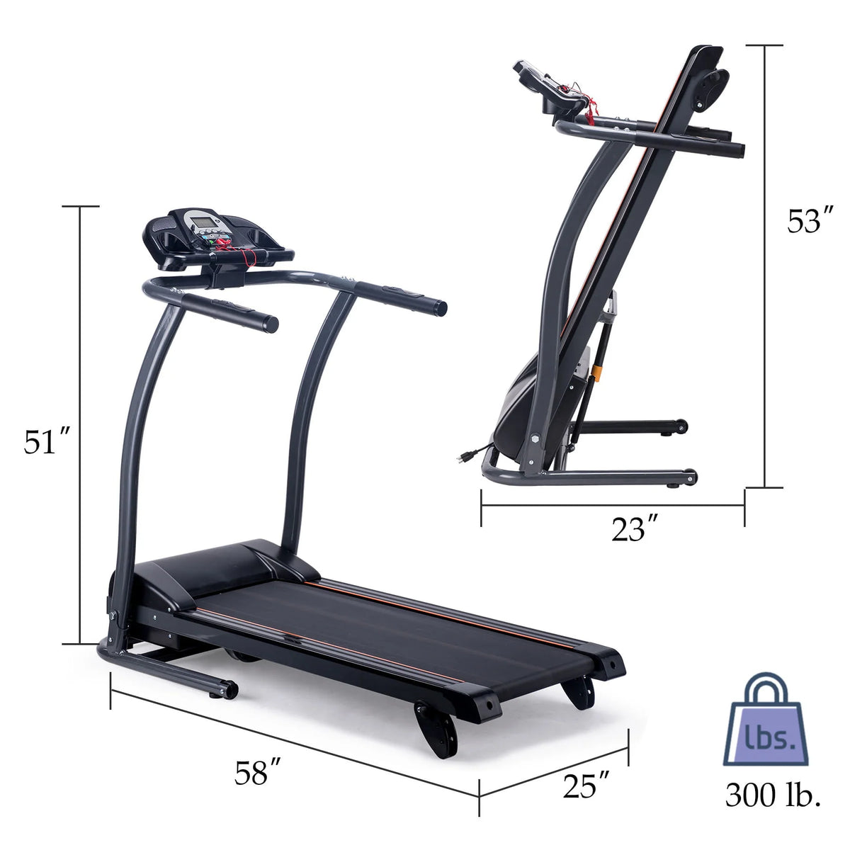 Foldable Incline Motorized Treadmill V843