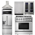 36 Propane Dual Fuel Range, Range Hood, Microwave, Refrigerator, Dishwasher, Wine Cooler J8488