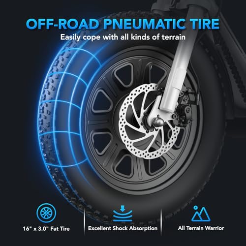 16" All Terrain Fat Tire Electric Scooter with Seat Q342