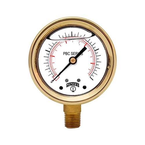 4x22 Brass Case Pressure Gauges Q8411