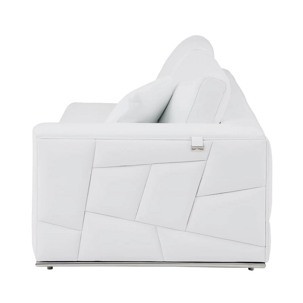 White Italian Top Grain Leather Sectional L6404
