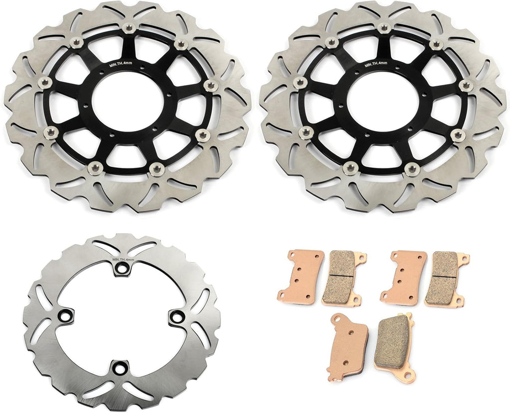 Front Rear Brake Discs Rotors + Brake Pads for CBR1000RR 2006 2007 N59307