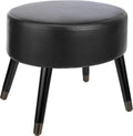 Black Faux Leather Ottoman A80047
