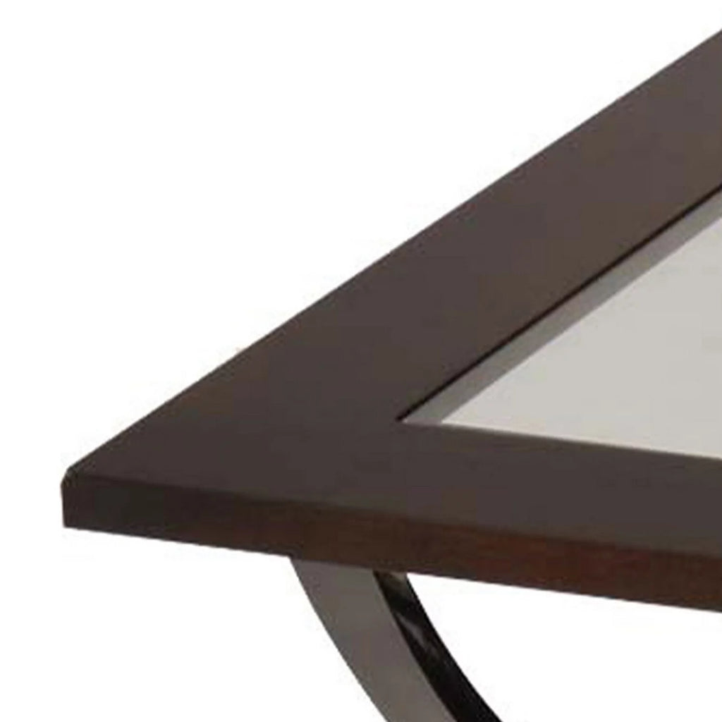 Brown and Black Wood Coffee Table with Castors G17784