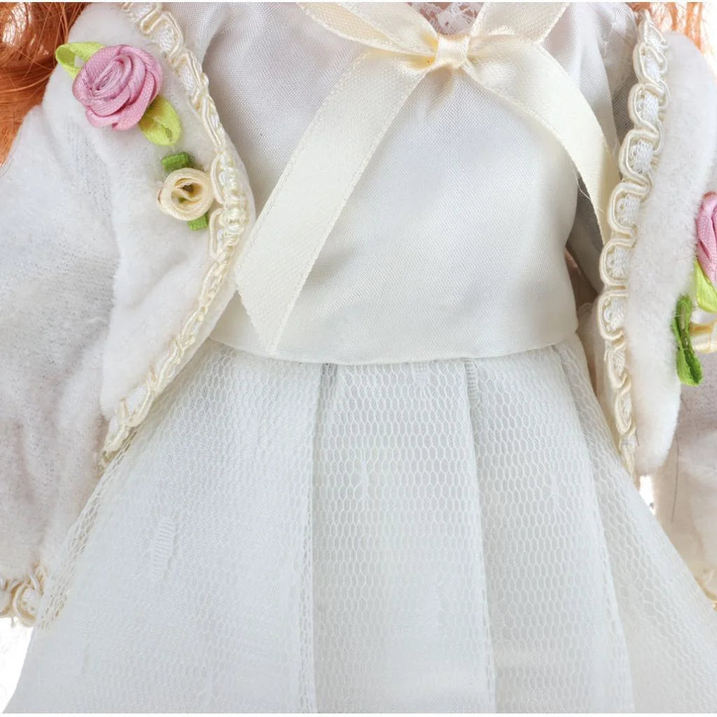 12inch Porcelain Doll with Lace Dress & Stand P191