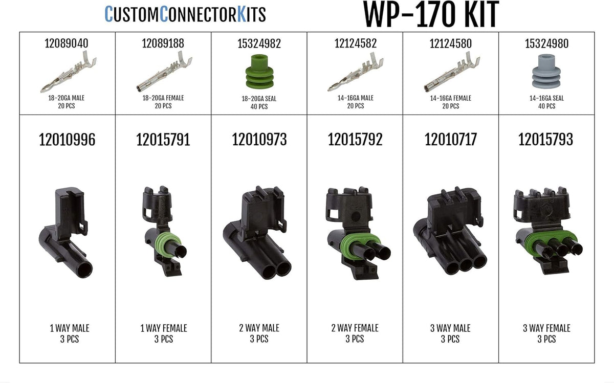 178 Piece Sealed Weatherproof Automotive Electrical Connector Kit U89671