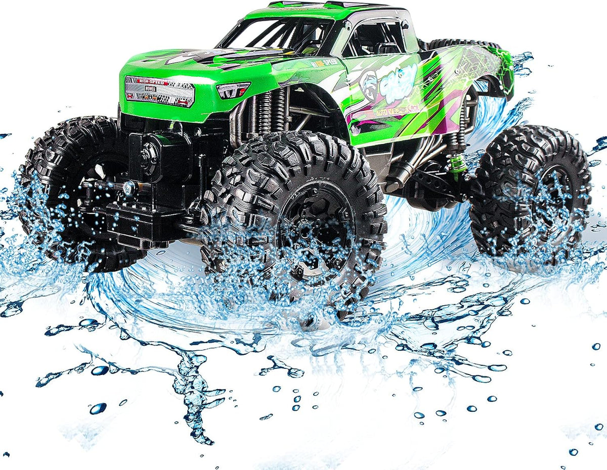 RC Military Truck Off-Road Remote Control Car 2.4Ghz 4WD 1:18 Scale Toy Vehicle Pack of 2 Q32172