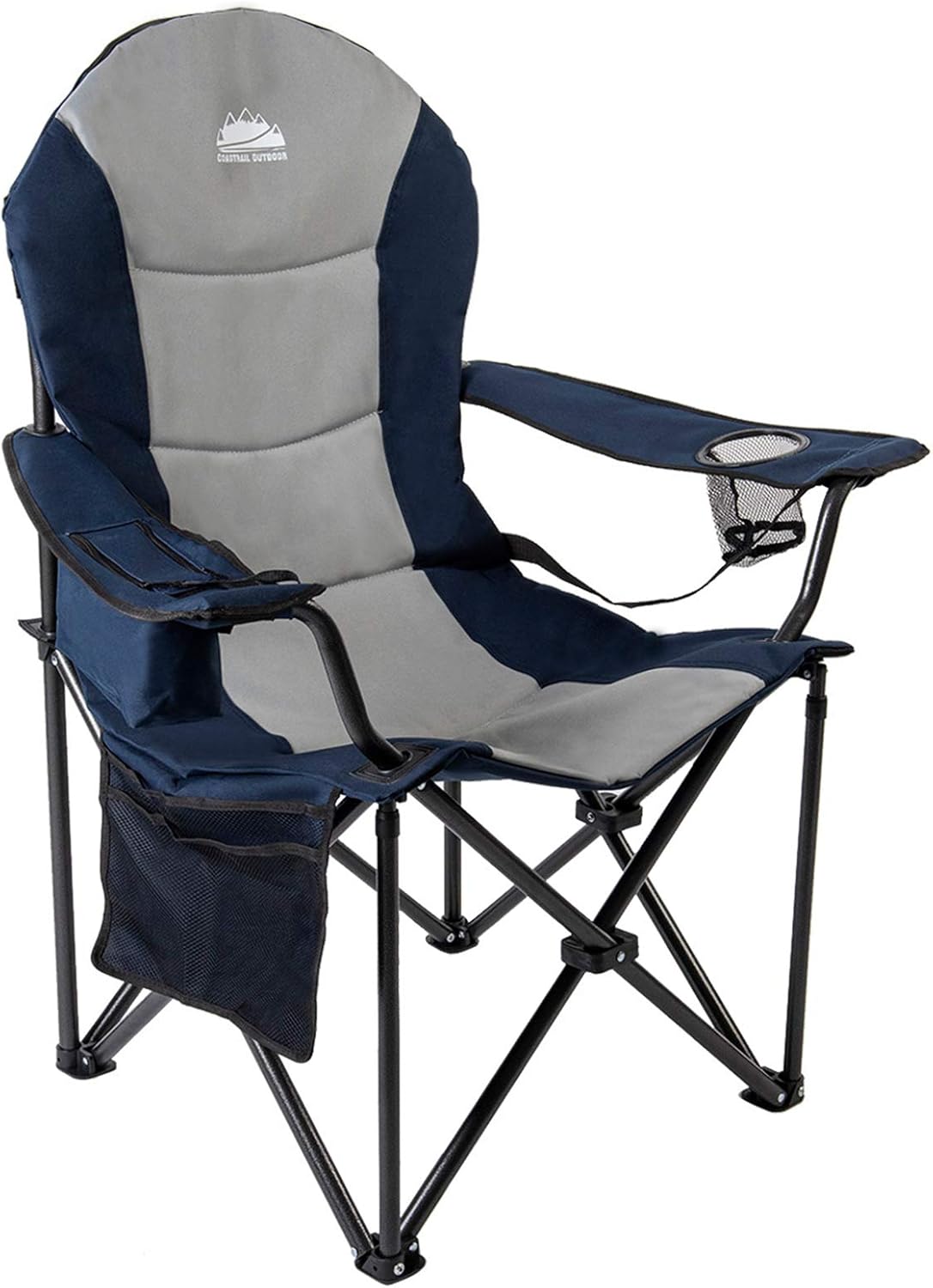 Oversized Padded Folding Camping Chair with Cooler Bag F81898
