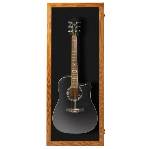 Natural Oak Acrylic Acoustic Guitar Wall Display Case W31169