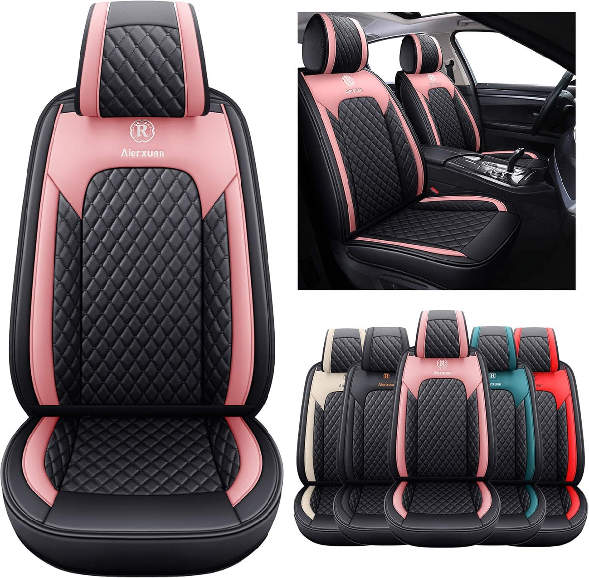 2 PCS Front Leather Waterproof Universal Seat Covers I93601