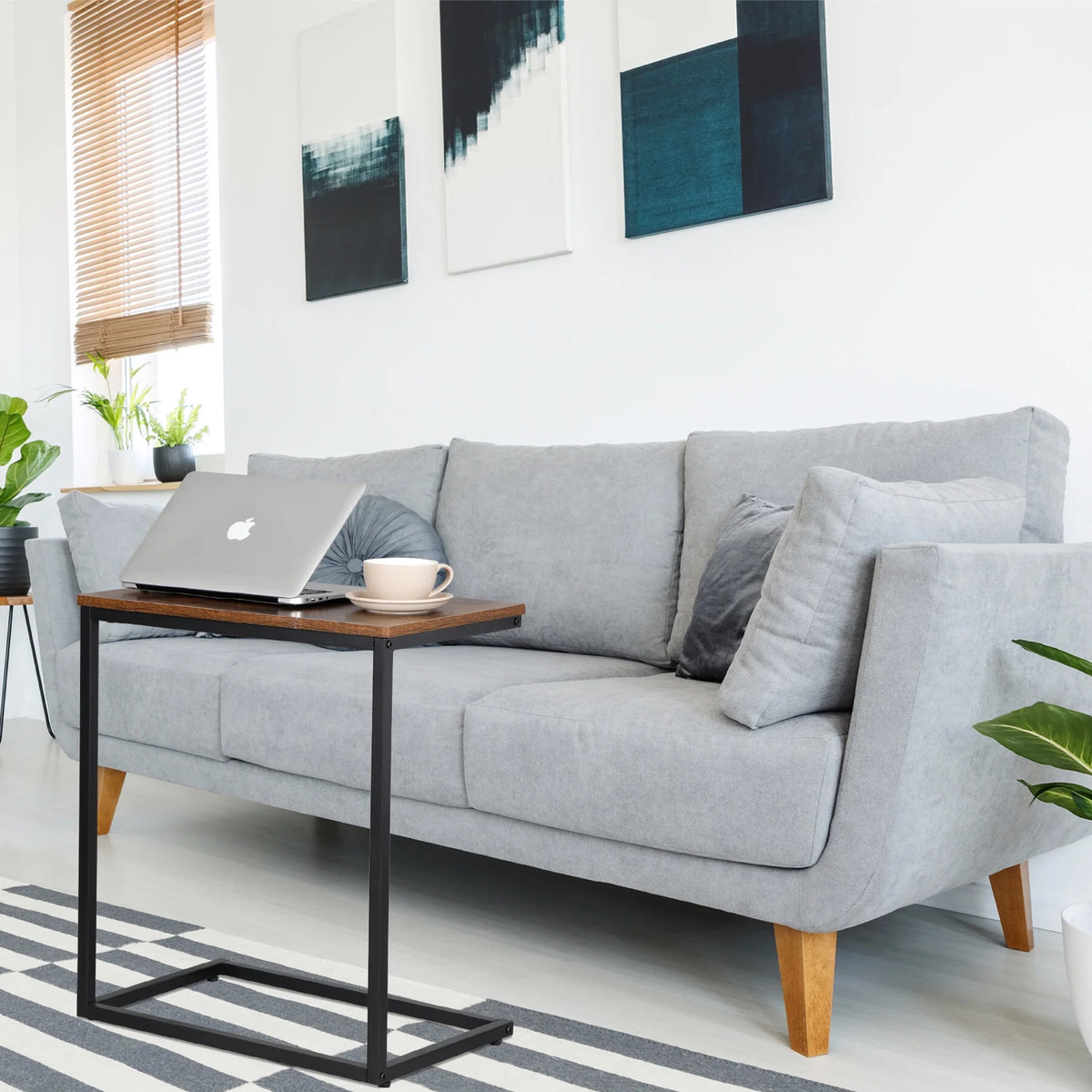 25''H C-Shaped Metal End Table R625