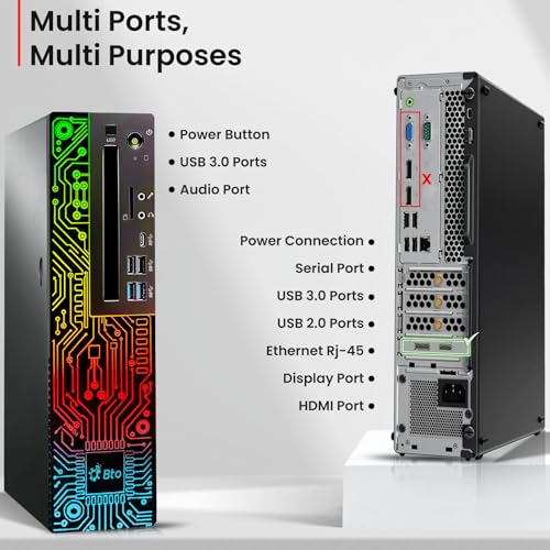 RGB Gaming Desktop PC Intel i5 8th Gen 16GB Ram 512GB SSD NVIDIA GeForce GT 1030 DDR5 24 inch Monitor WiFi Windows 11 Pro Renewed E274135