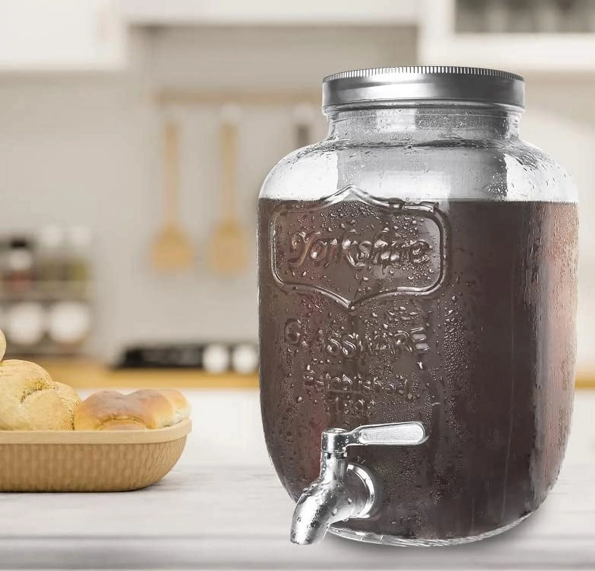 1 Gallon Cold Brew Coffee Maker with Glass Carafe and Stainless Steel Filter X148374