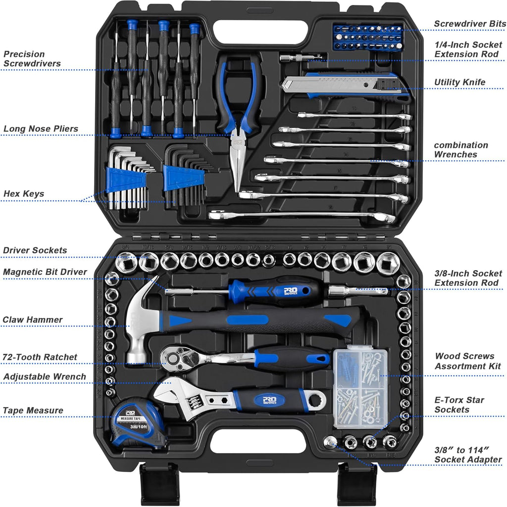 200-Piece Hand Tool Set with Toolbox Storage Case A102530