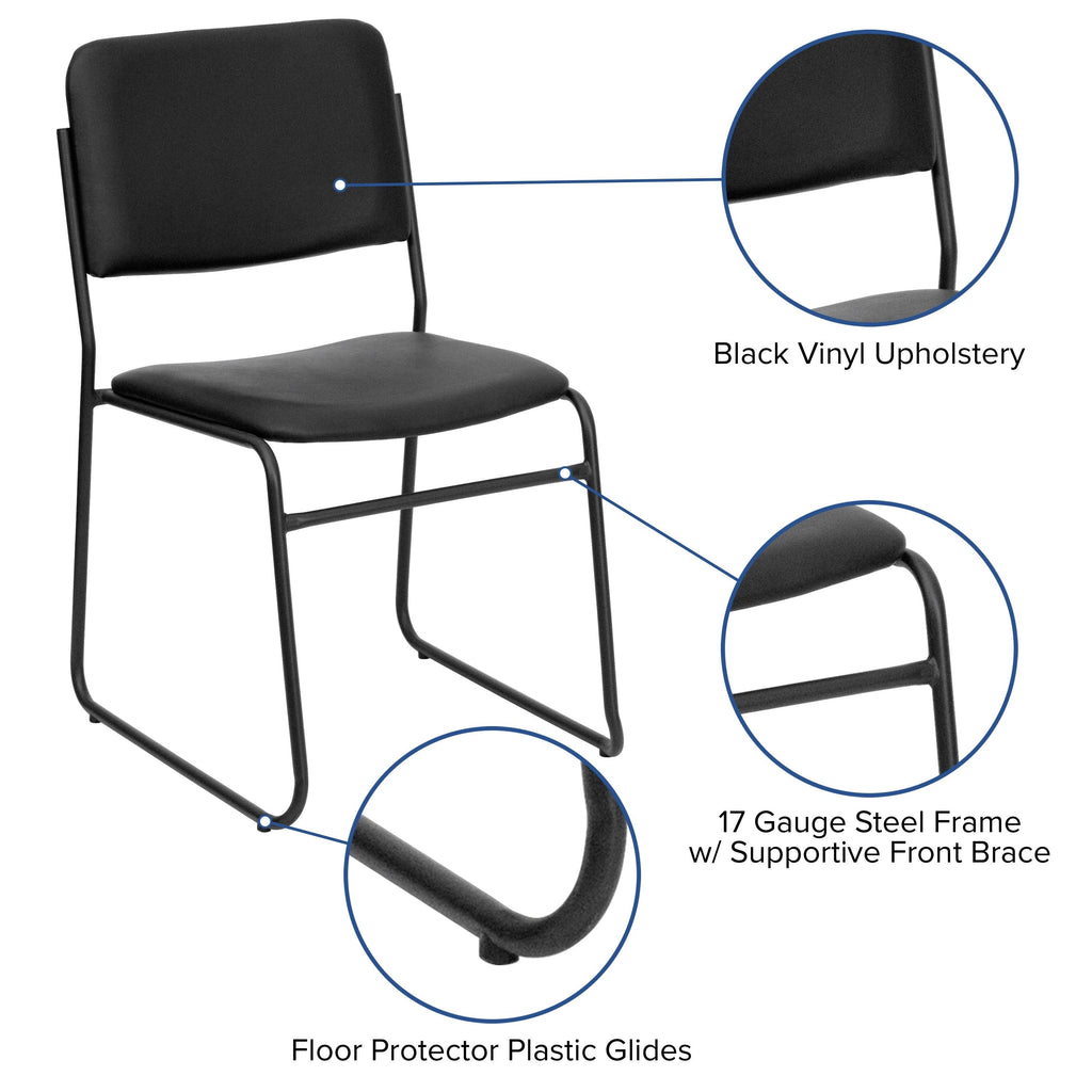 Black Vinyl Stacking Chair 5 Pack G829989