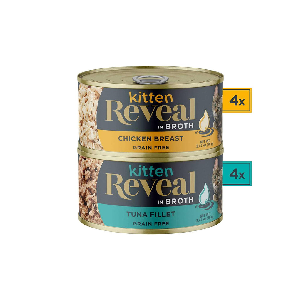 Natural Wet Kitten Food Chicken & Tuna Broth Variety Pack D81078