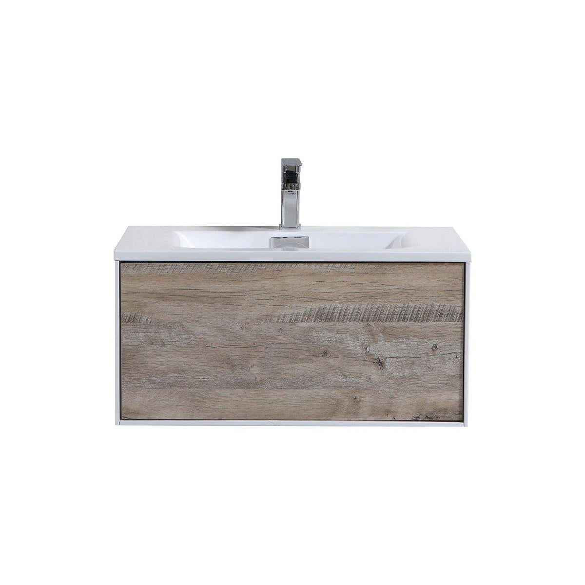 30 in. Wall Mount Nature Wood Bathroom Vanity Z9899