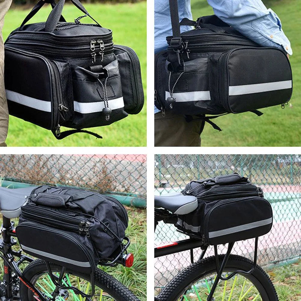 Bicycle Rear Rack Trunk Storage Bag with Reflective Strap T504