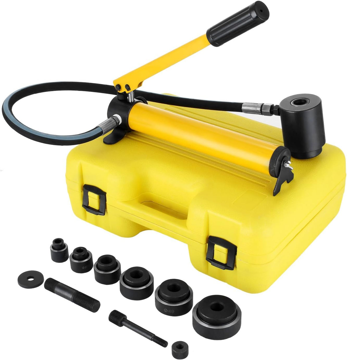 10 Ton Hydraulic Knockout Punch Driver Tool Kit with 6 Dies S685