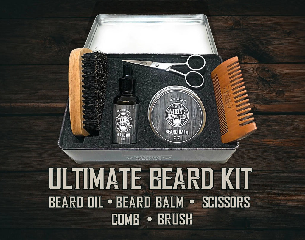 Beard Care Kit with Beard Balm, Beard Oil, Scissors Y655621