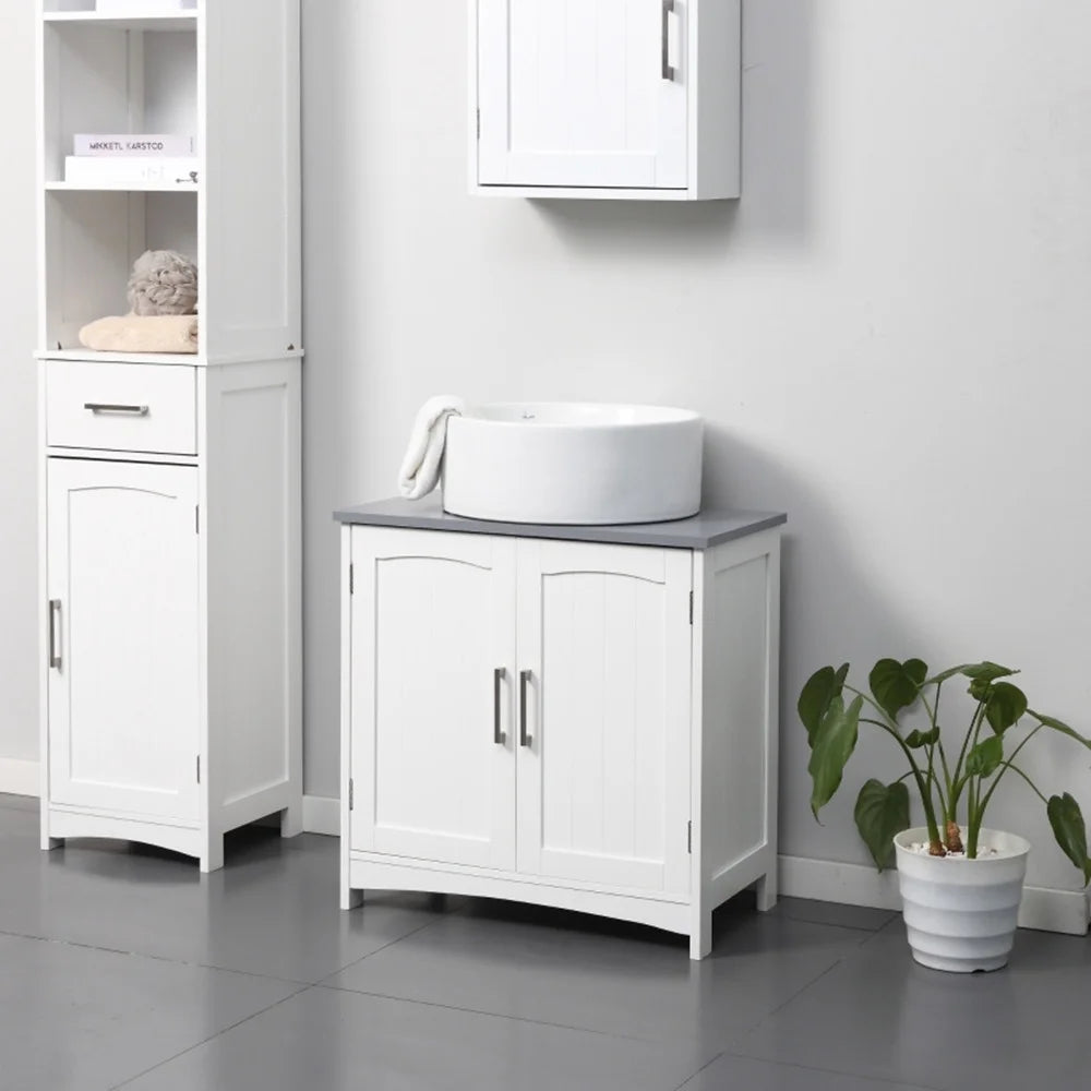 White Under Sink Storage Cabinet B152284