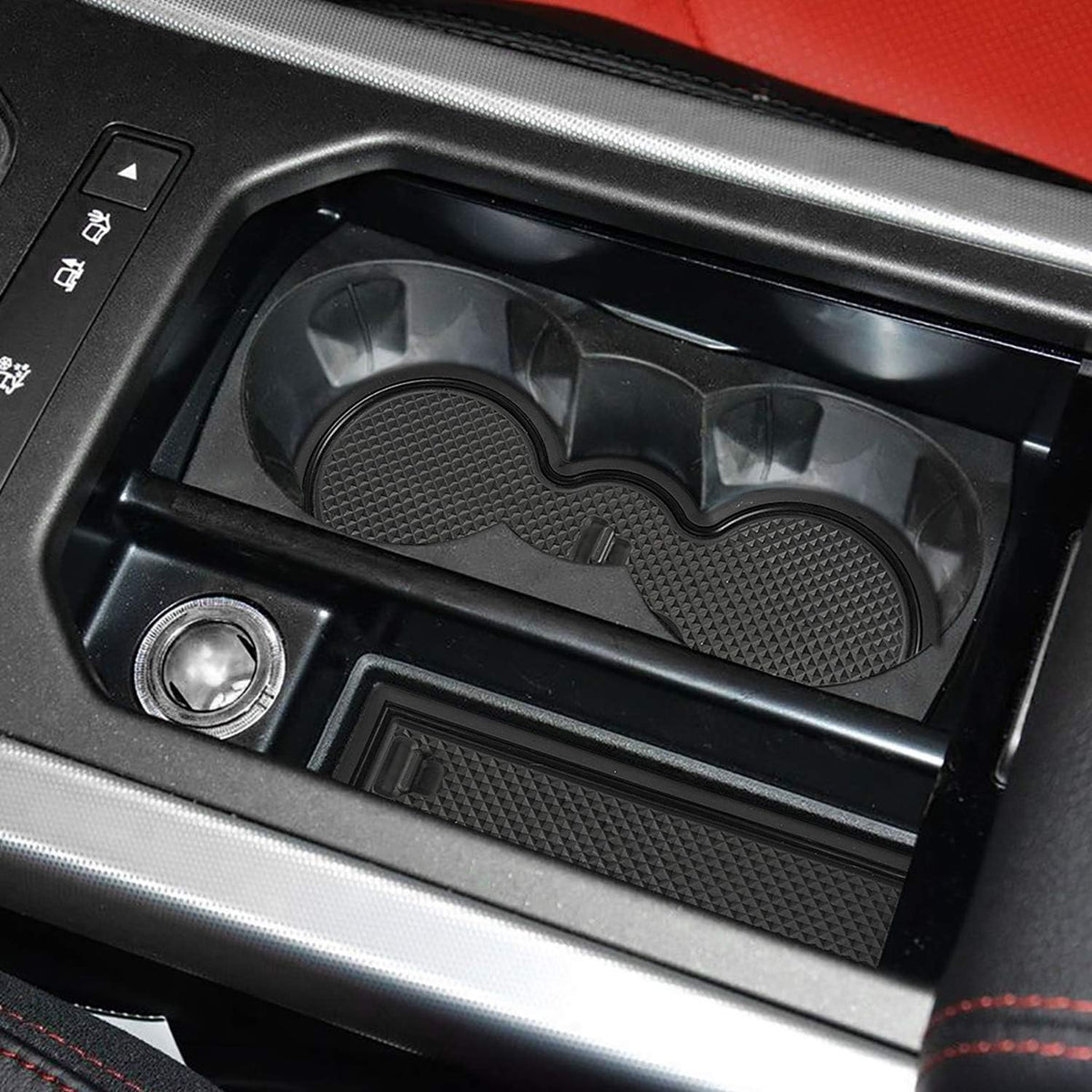 8pcs Anti-dust Mats for Range Rover Evoque Center Console, Cup Holder Inserts, Door Liners (Black) Y6836