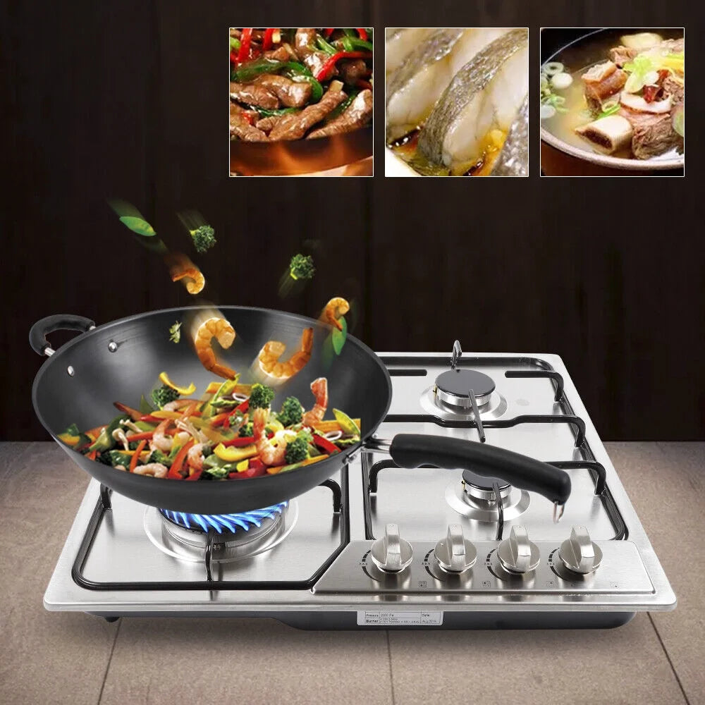 Stainless Steel Built-in Gas Cooktop 4 Burners Natural gas LPG K896