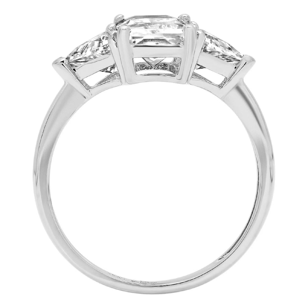 18K White Gold Three-Stone Diamond Engagement Ring Q53628