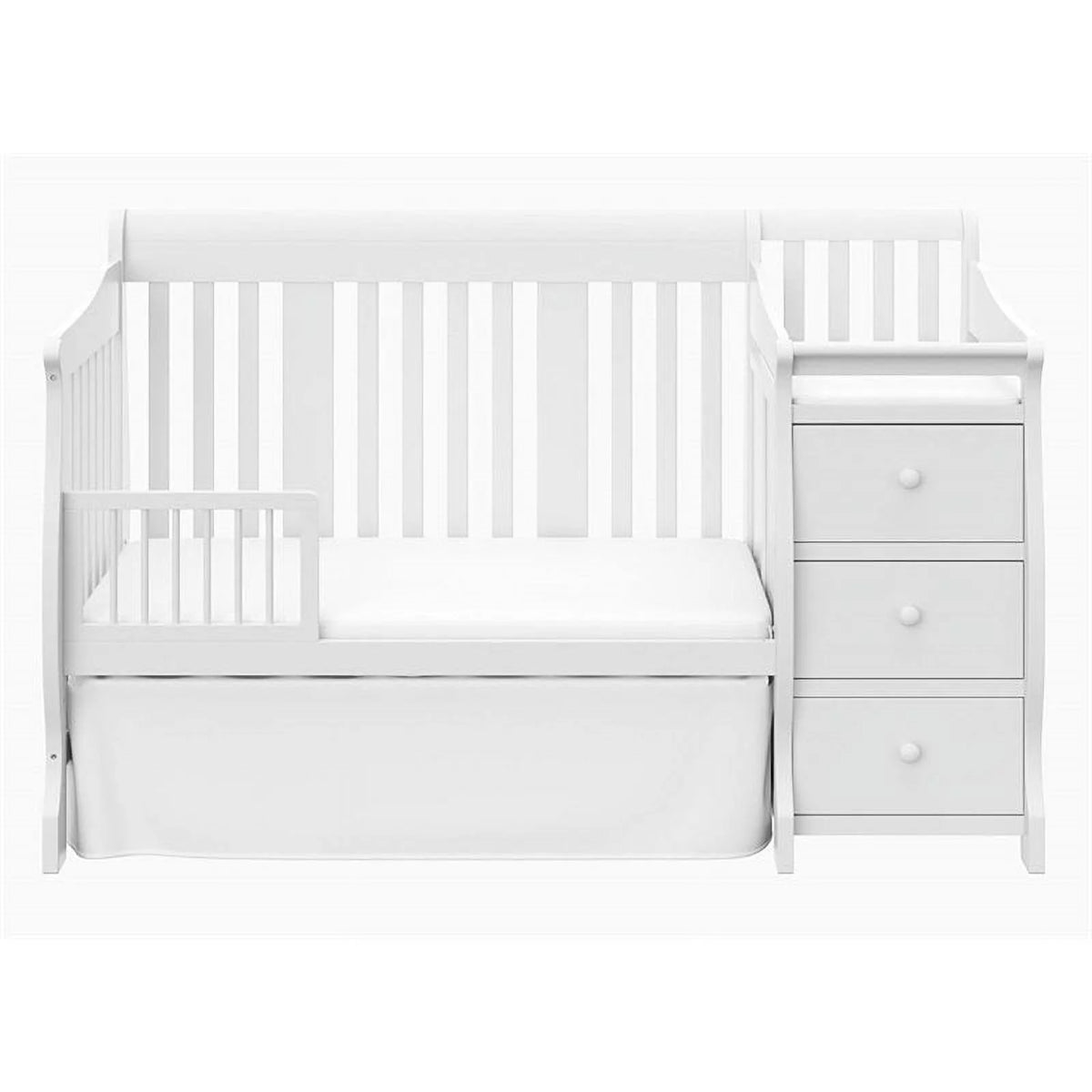 4-in-1 Convertible Crib and Changing Table Set in White R8142