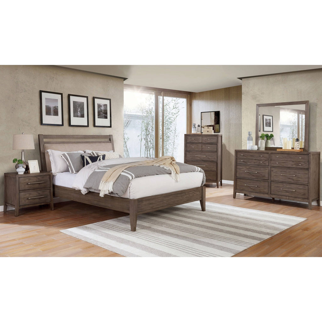 Grey Solid Wood 2-Drawer Nightstand C882872
