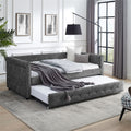 Gray Upholstered Tufted Sofa Bed With Rollers C521