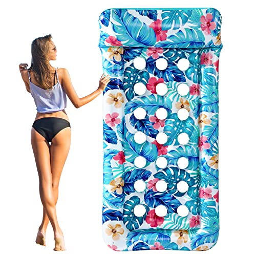 Inflatable Oversized Pool Float Lounger with Headrest W714440