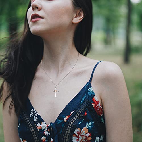 925 Sterling Silver Polished Cross Pendant Necklace K2327