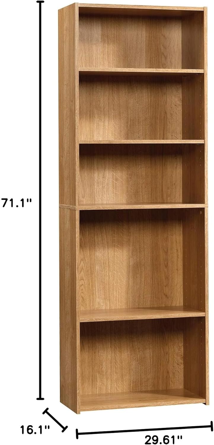Highland Oak Pantry Cabinet and 5 Shelf Bookcase T657