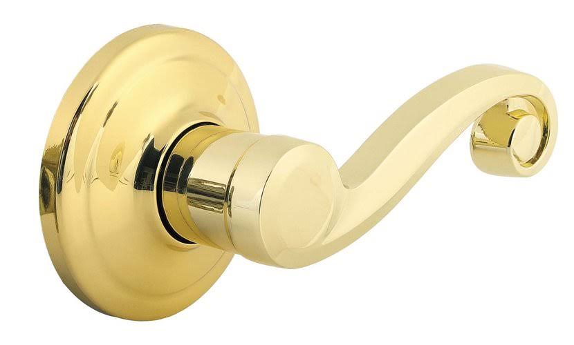 Bright Brass Left Hand Double Cylinder Handleset Trim C387