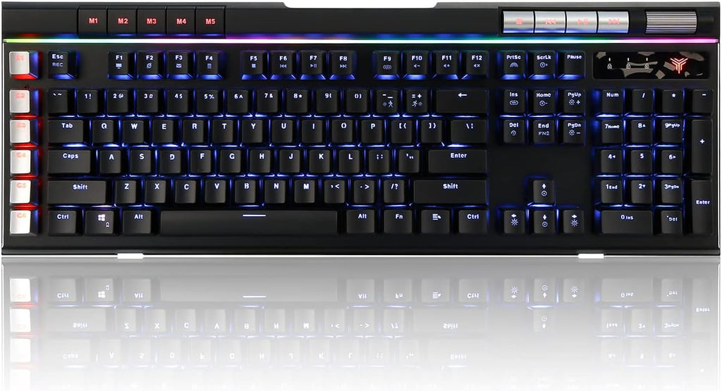 Mechanical Gaming Keyboard Blue Switches RGB Backlight with 2 USB Ports Pack of 2 V315