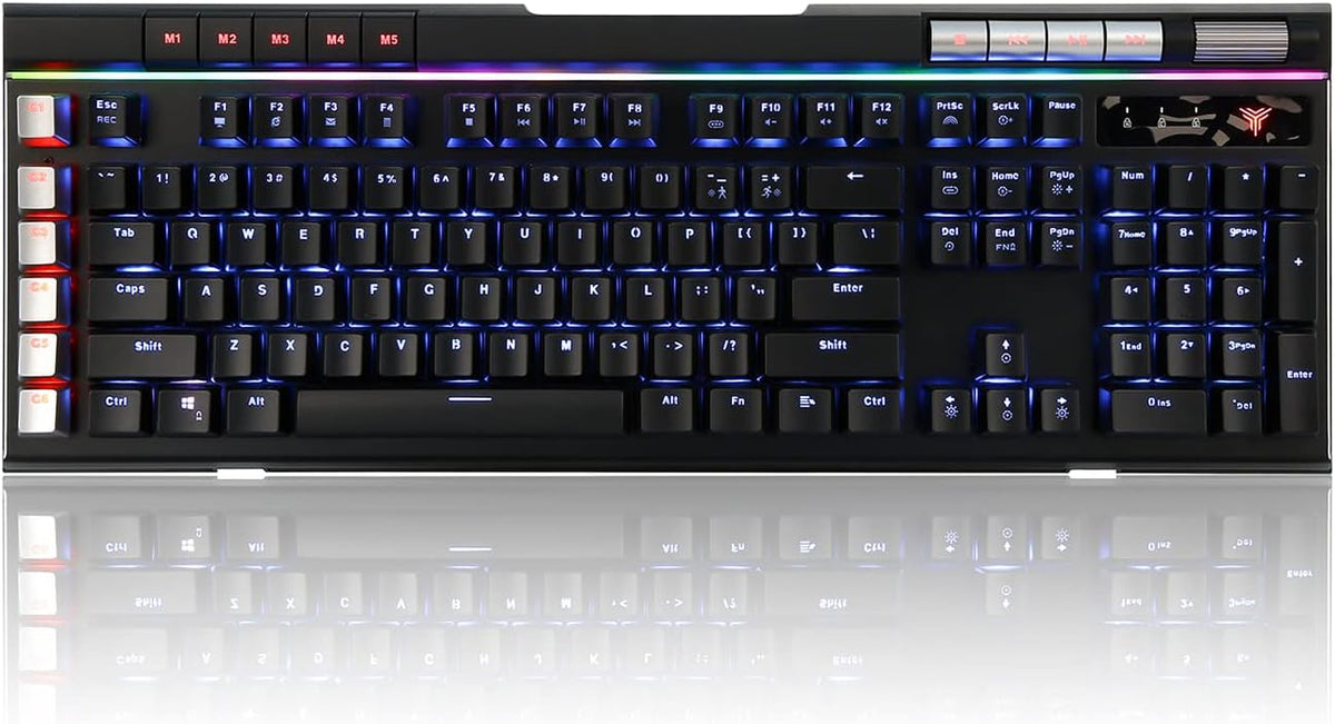 Mechanical Gaming Keyboard Blue Switches RGB Backlight with 2 USB Ports Pack of 2 V315
