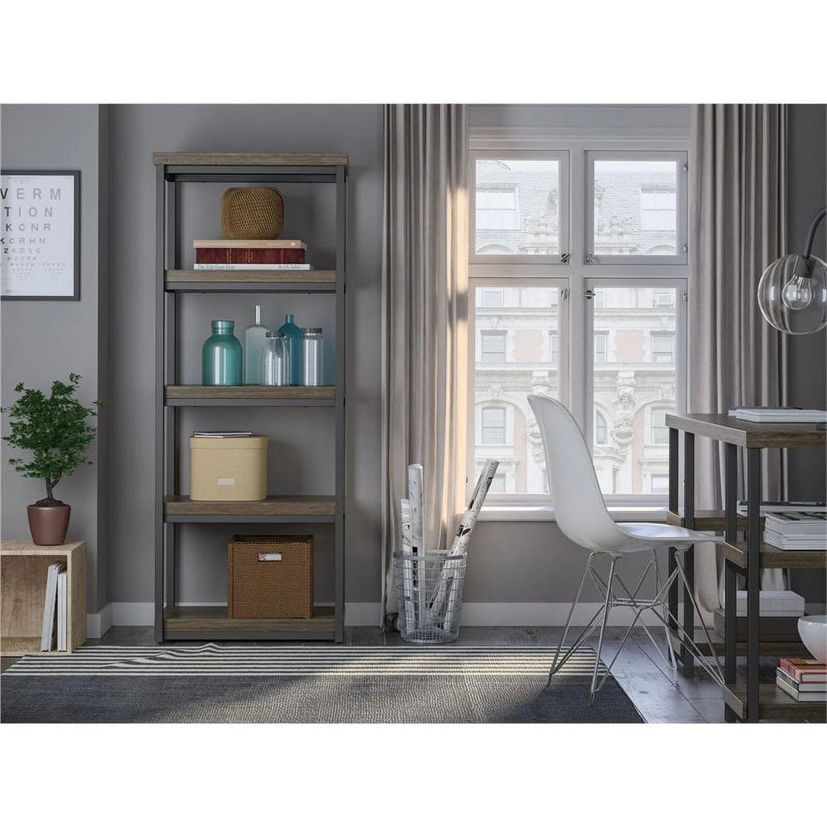 Weathered Oak Bookcase C67159