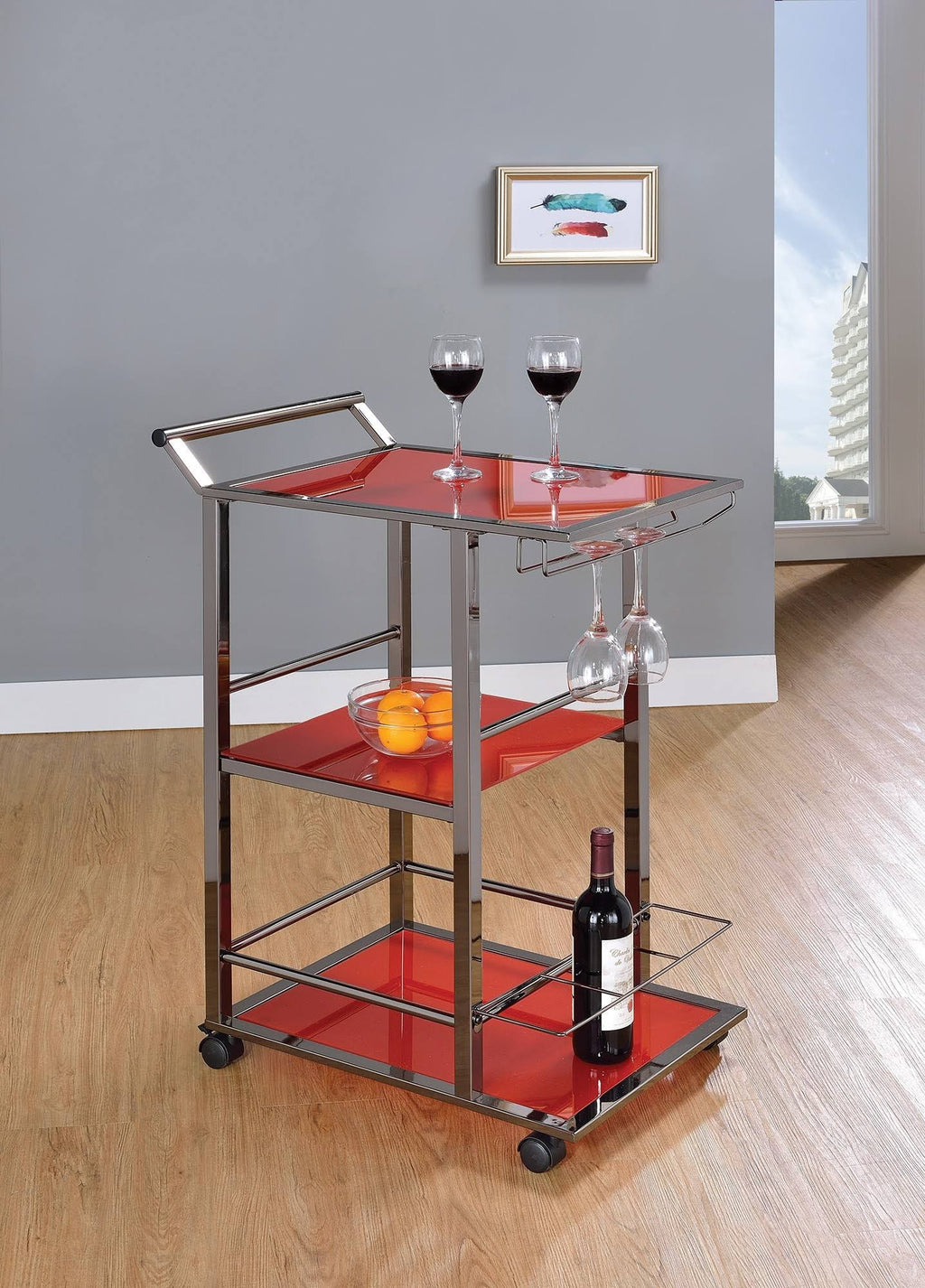 Red Serving Cart X719
