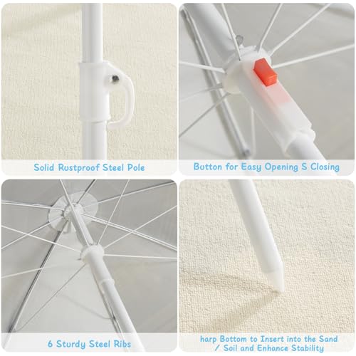 3-in-1 Kids Picnic Table with Umbrella T399