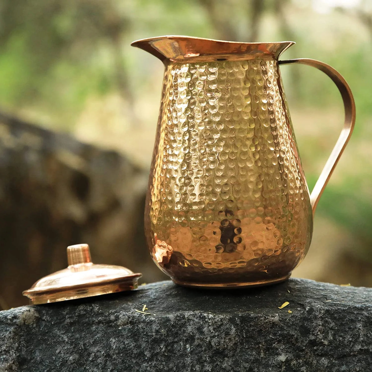 68 OZ Pure Copper Pitcher Jug with Lid N373