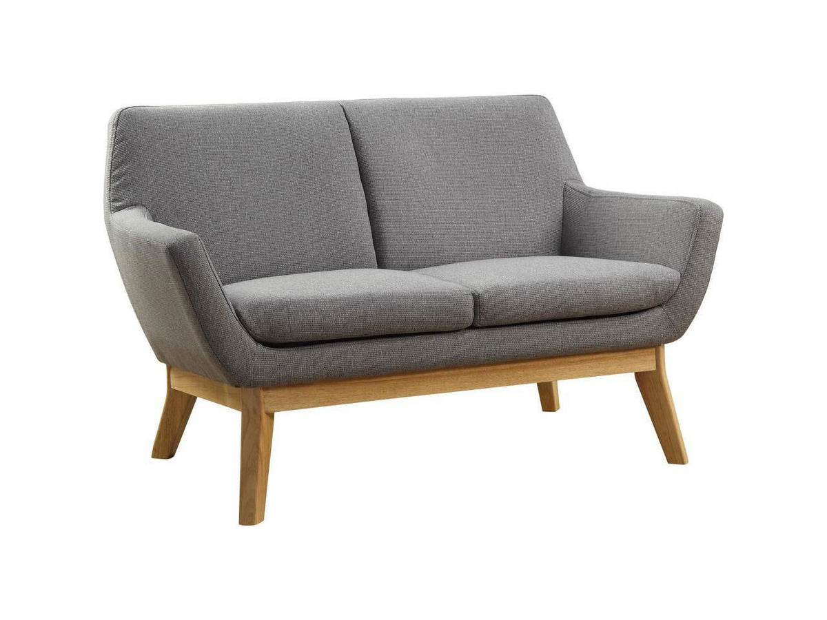 Upholstered Loveseat with Wood Leg, Gray A849