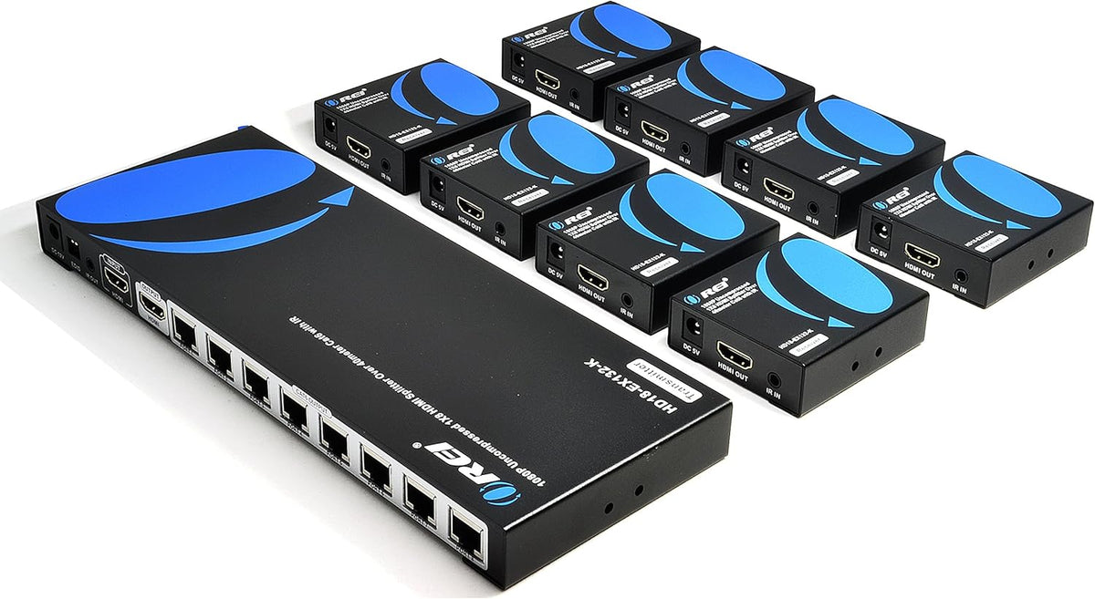 1x8 HDMI Extender Splitter Over Single Cable CAT5e/6/7 with IR Remote P7039