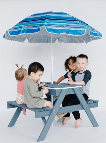 3-in-1 Kids Picnic Table with Umbrella T399