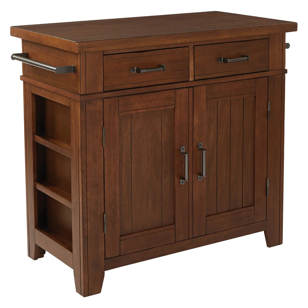 Black Kitchen Island with Vintage Oak Top E70097