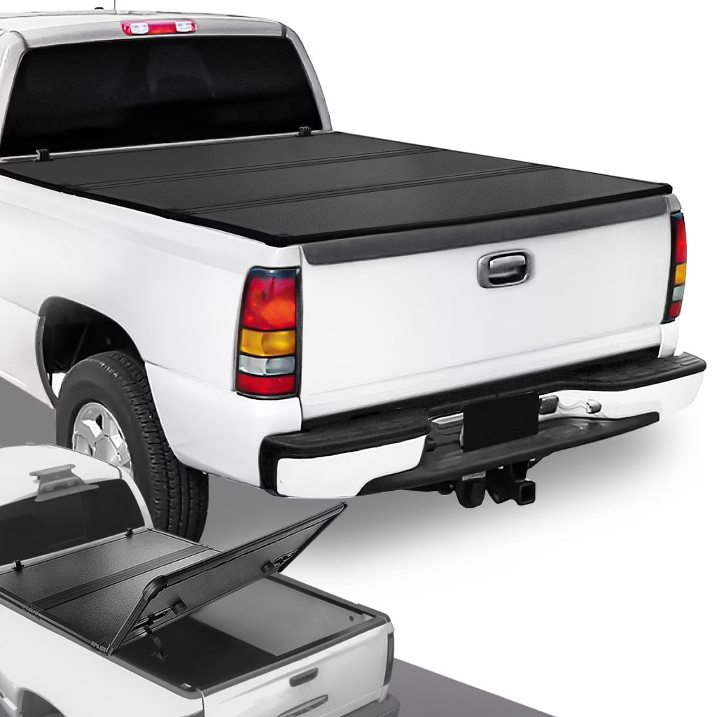 Hard Solid Tri-Fold Tonneau Cover for Chevy Silverado GMC Sierra 8Ft Long Bed Y699