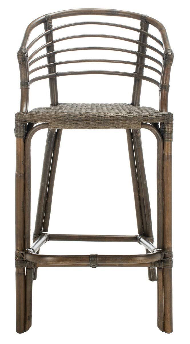 Dark Brown Rattan Bar Stool K386