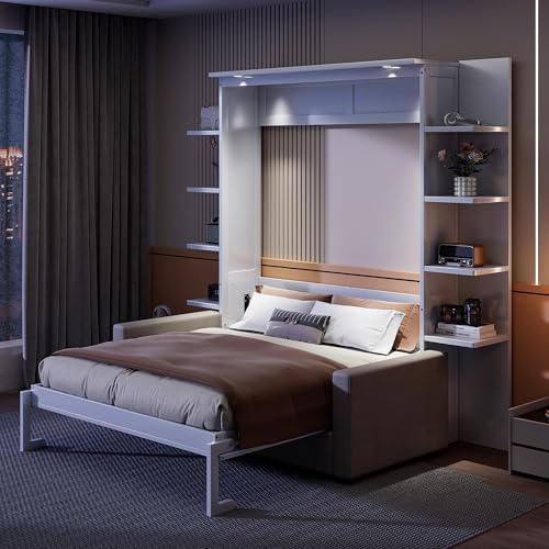 Queen Size Gray Murphy Bed with Sofa Cushion Z825373