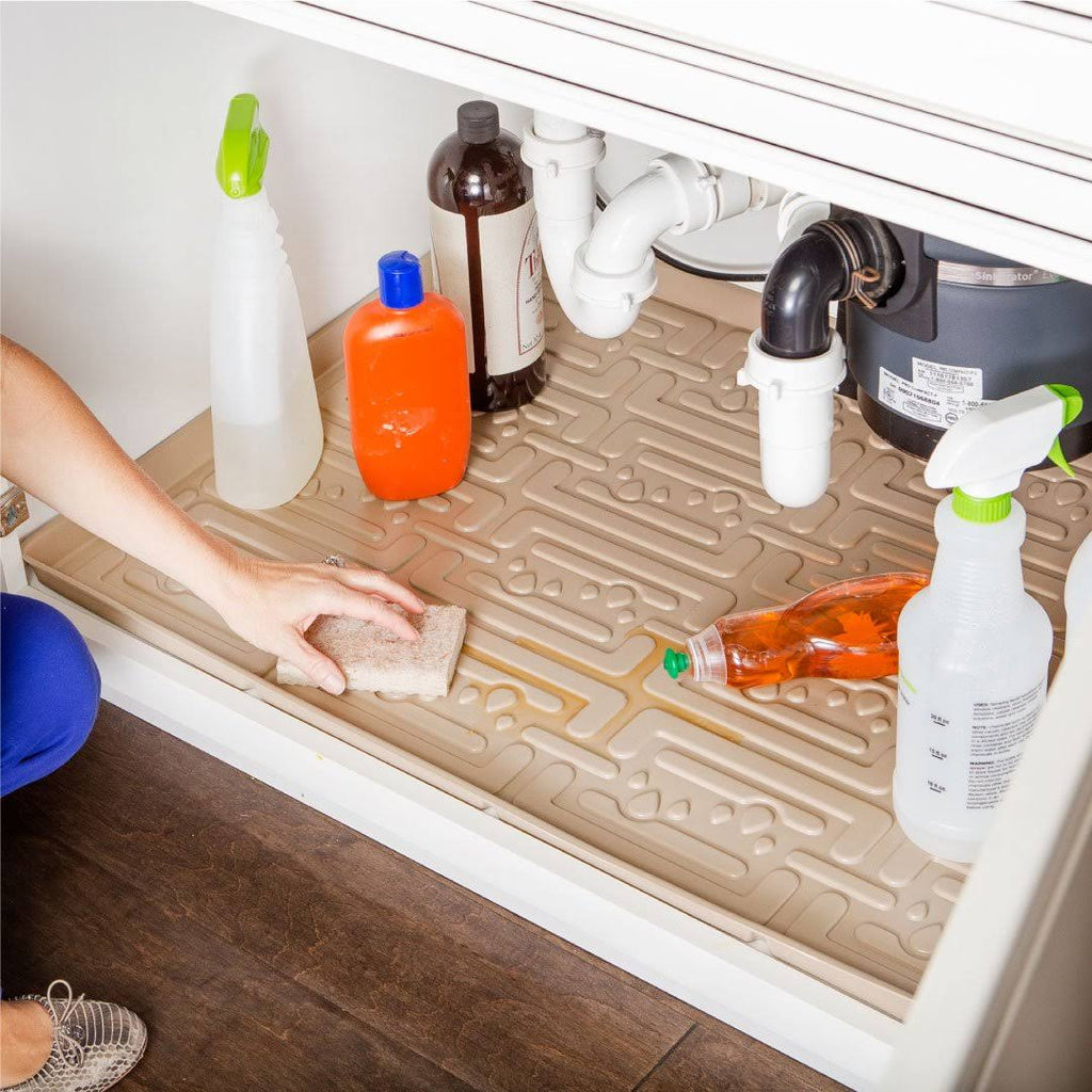 Under Sink Kitchen Cabinet Mat 37 x 22 inch Beige Q551105